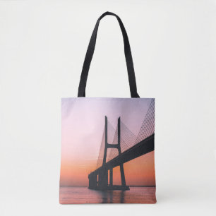 TOTE BAG SILHOUETTE DE PONT SOUS UN CIEL CLAIR