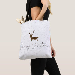 Tote Bag Silhouette de renne en ligne artistique de Slipper