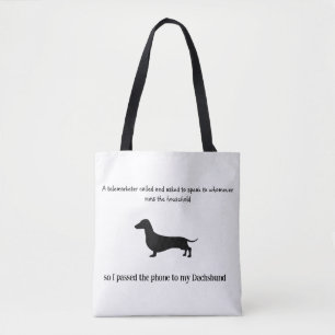 Tote Bag Silhouette de teckel drôle