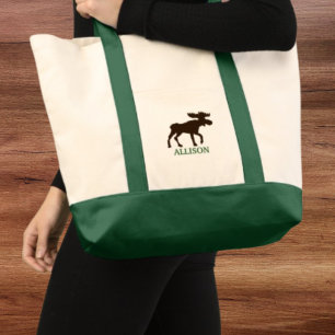 Tote Bag Silhouette d'élan personnalisé rustique