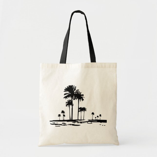 Tote Bag Silhouette des palmiers (Devant)
