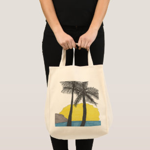 Tote Bag Silhouette du lever du soleil du palmier