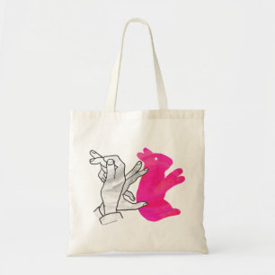 Tote Bag Silhouette main Rabbit rose