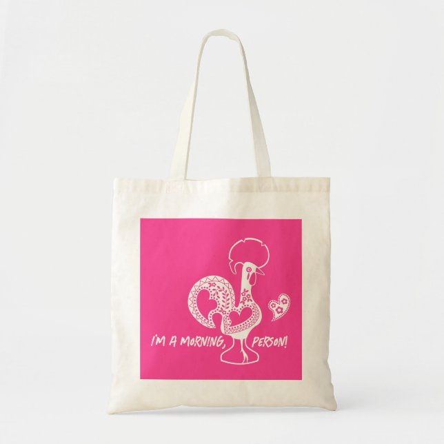 Tote Bag Silhouette Moderne du Rooster Early Riser portugai (Devant)