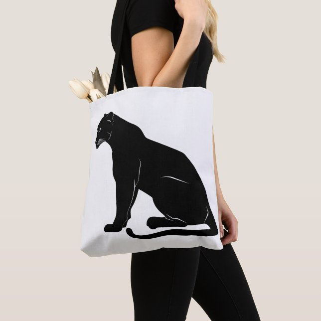 Tote Bag Silhouette Panthère Noire (De près)