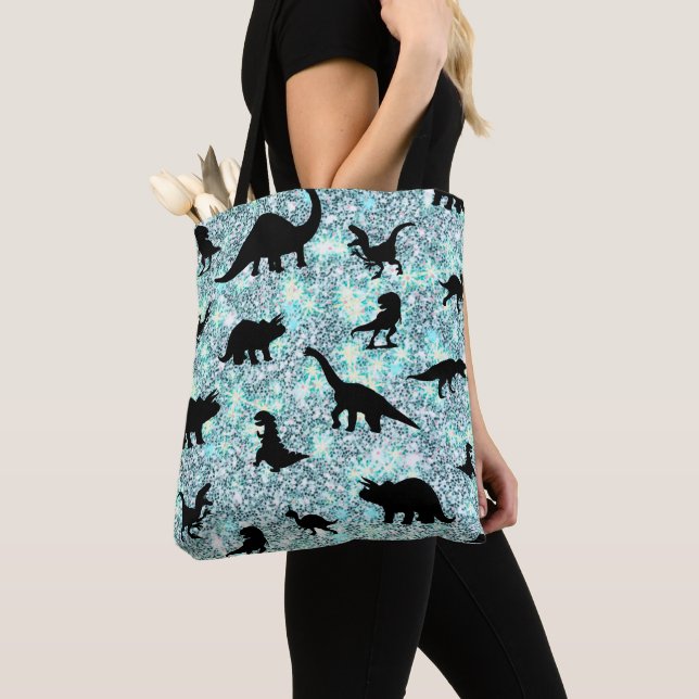 Tote Bag silhouette requin-baleine sur galaxie en pente (De près)