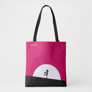 Tote Bag Silhouette Zombie avec Pleine lune personnalisée