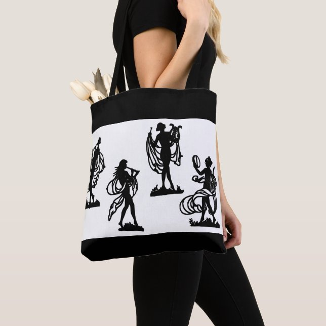 Tote Bag silhouettes grecques anciennes de l'impression Mus (De près)