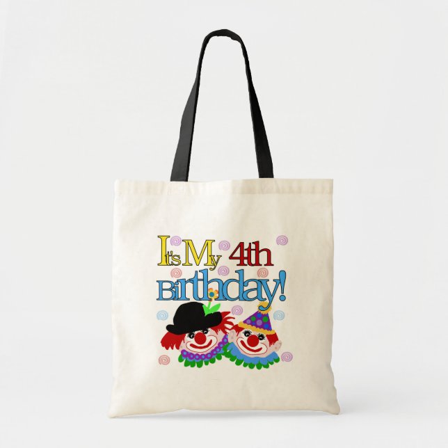 Tote Bag Silly Clowns 4th Birthday Tshirts et cadeaux (Devant)
