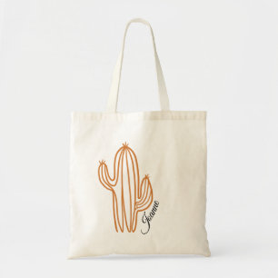 Tote Bag Simple Cactus Desert Nom personnalisé