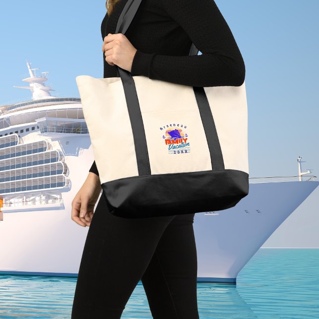 Tote Bag Simple Cruise Day Excursion Personalize (Elegant Day Excursion Tote Bag for your cruise vacation, personalize.)