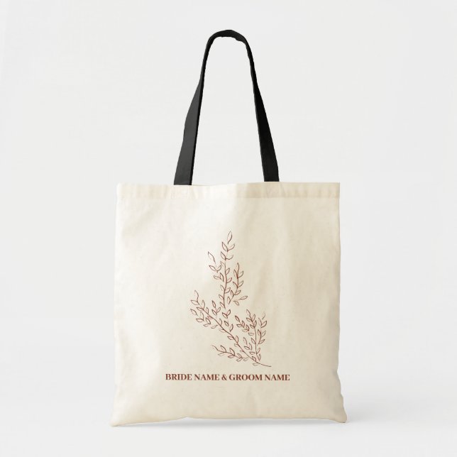 Tote Bag Simple Fleur Élégante Élégante Épouse (Devant)