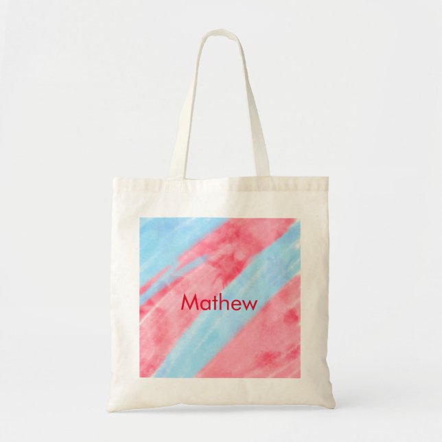 Tote Bag simple initial letter mongram add your name red b (Devant)