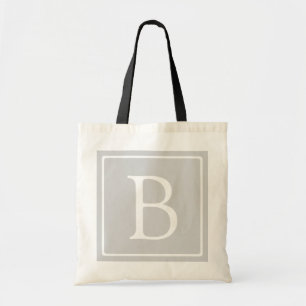Tote Bag Simple Light Grey monogram