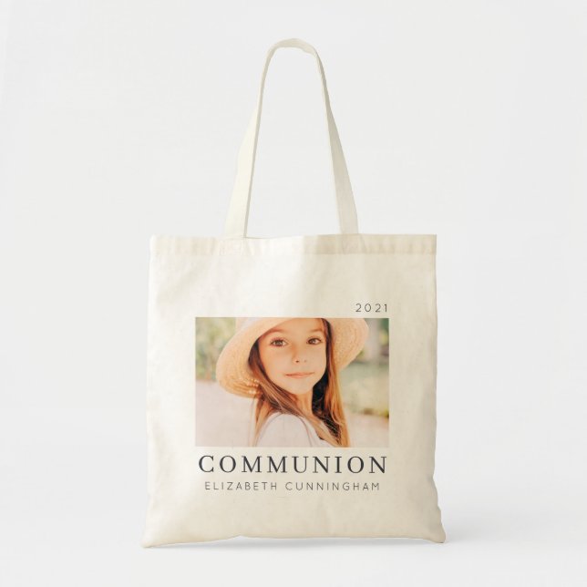 Tote Bag Simple moderne Chic Personnalisé Première Communio (Devant)