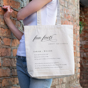 Tote Bag Simple Script noir blanc Mariage faits amusants