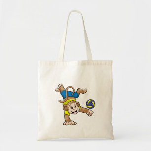 Tote Bag Singe aux sports avec volleyball