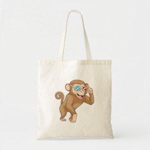 Tote Bag Singe avec lunettes