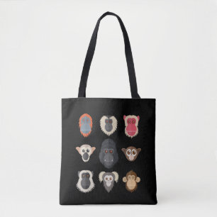 Tote Bag Singe Chimpanzé Gorille Araignée Singe Écureuil M