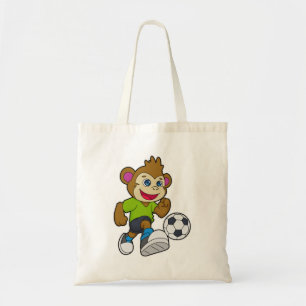 Tote Bag Singe comme joueur de football avec Soccer