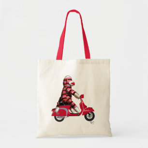 Tote Bag Singe de chaussette sur le vélomoteur