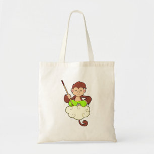 Tote Bag Singe en pattes croisées sur nuages