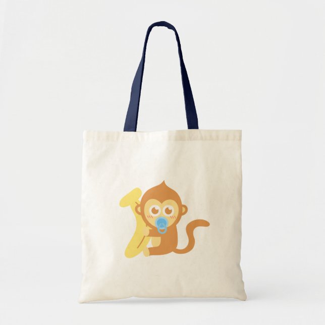 Tote Bag Singe mignon de bébé avec la banane (Devant)
