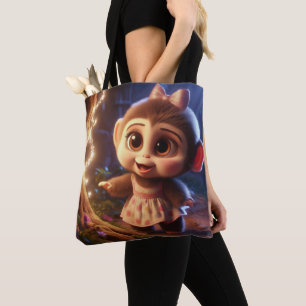 Tote Bag Singe mignon en robe
