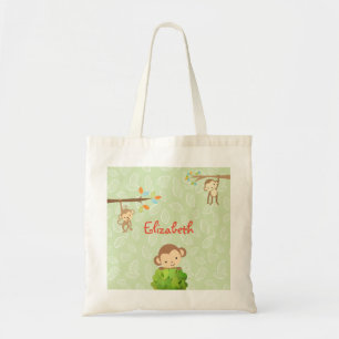 Tote Bag Singes - Jouant et mignon Personnalisé
