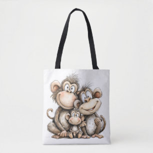 Tote Bag Singes mignons 