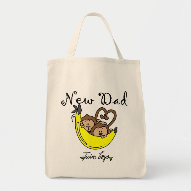 Tote Bag Singes Papa de jumeaux T-shirts et cadeaux (Devant)