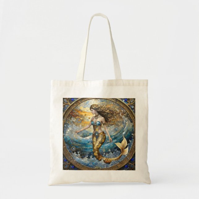 Tote Bag Sirène dans les vagues de l'océan (Devant)