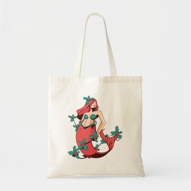 Tote Bag Sirène de Noël (Devant)