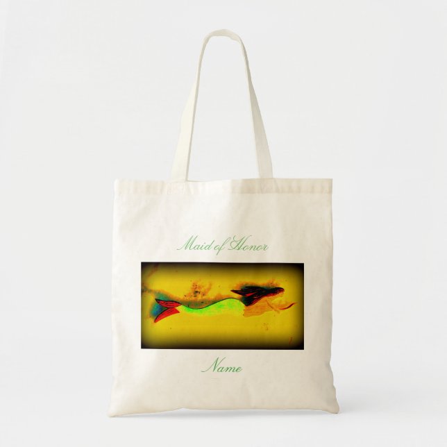 Tote Bag Sirène d'honneur à queue verte (Devant)