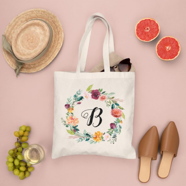 Tote Bag Sirène Florale Rose Bourgogne (Créateur téléchargé)
