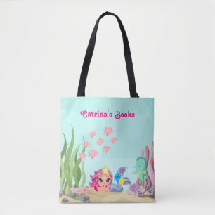 Tote Bag Sirène personnalisée et Axolotl
