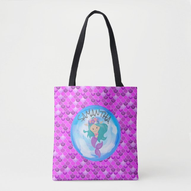 Tote Bag Sirène pourpre (Devant)