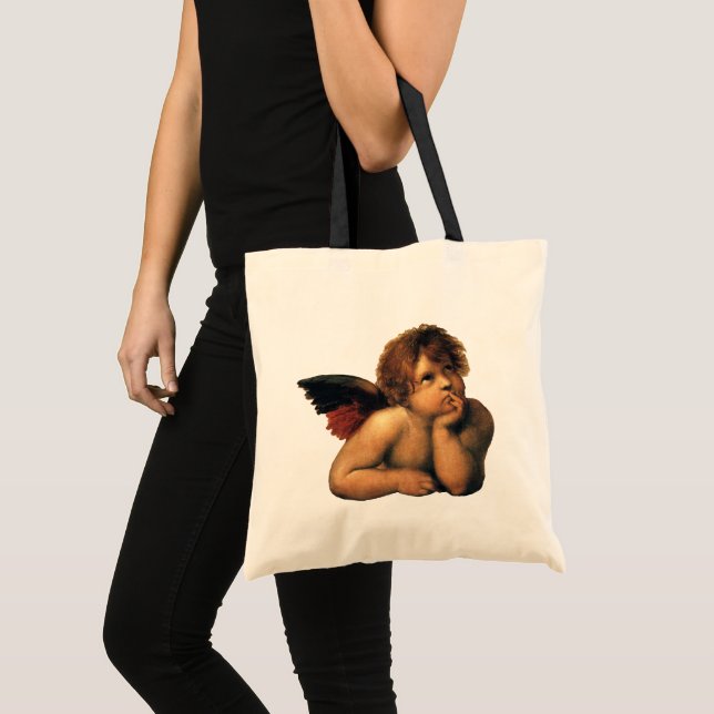 Tote Bag Sistine Madonna, Angels détail par Raphael Sanzio (Devant (produit))