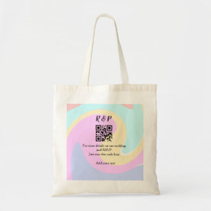 Tote Bag Site web de mariage rsvp q r code ajouter nom text