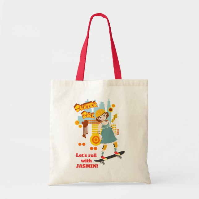 Tote Bag Skater Park Fun Girl Birthday Party (Devant)