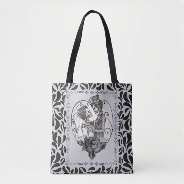 Tote Bag Skeleton Love Couple Mariage Danse (Devant)