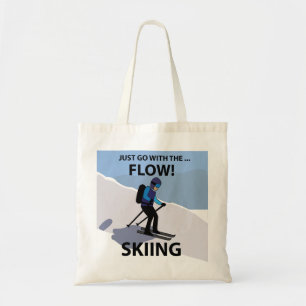 Tote Bag Ski Aller Avec Le Ski De Flux