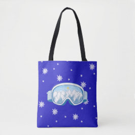 Tote Bag Ski Goggers Snowflake Dance