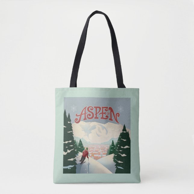 Tote Bag Skier d'Aspen | Colorado (Devant)