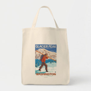 Tote Bag Skis de transport de neige de skieur - crête de