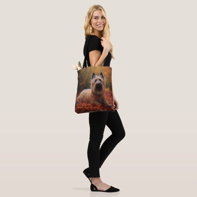 Tote Bag Skye Terrier à l'automne Feuilles automne Inspire (Sur le modèle)