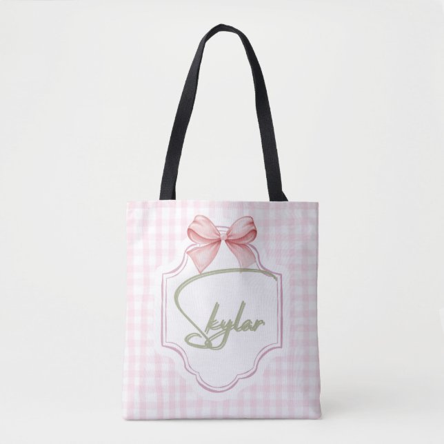 Tote Bag Skylar personnalisé bébé fille infirmière Bow&En v (Devant)