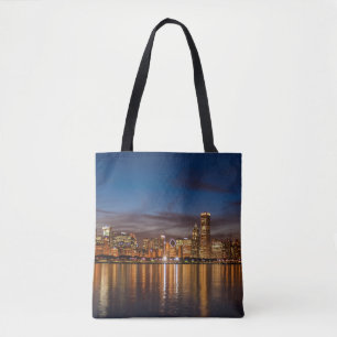 Tote Bag Skyline De Chicago La Nuit