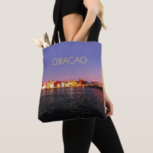 Tote Bag Skyline de Willemstad at Night (personnalisable)