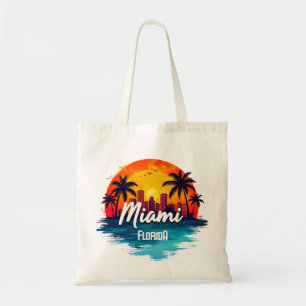 Tote Bag Skyline Miami City Floride